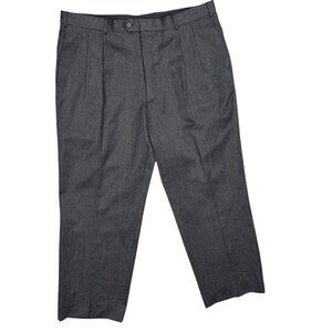 Vintage Versace Dress Pants Mens Wool Pleated Trousers Italy Grey 40x29